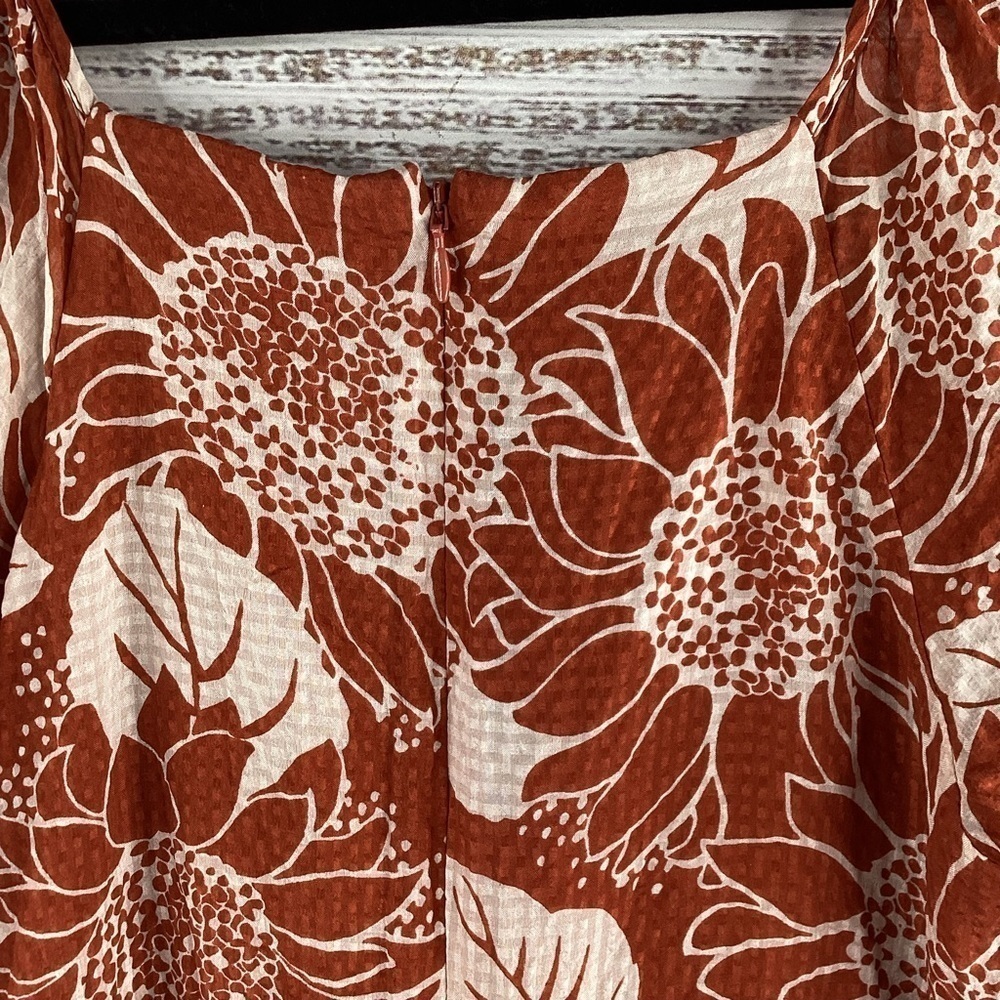 MADEWELL SIZE 2 MINI DRESS SILK TIE FRONT FALL SUNFLOWER‎ GUC - Picture 13 of 15